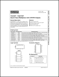 74AC257SJX datasheet:  Quad 2-Input Multiplexer with 3-STATE Outputs 74AC257SJX