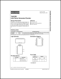 74AC280SJ datasheet:  9-Bit Parity Generator/Checker 74AC280SJ