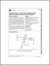 LM3875DWF datasheet: High-Performance 56W Audio Power Amplifier LM3875DWF