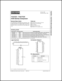 74AC520CW datasheet:  8-Bit Identity Comparator 74AC520CW