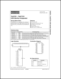 74AC521MTCX datasheet:  8-Bit Identity Comparator 74AC521MTCX