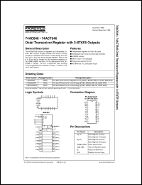 74AC646SC datasheet:  Octal Bus Transceiver/Register with 3-STATE Outputs 74AC646SC