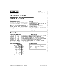 74ACQ240SCX datasheet:  Quiet Series Octal Buffer/Line Driver with 3-STATE Outputs 74ACQ240SCX