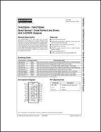 74ACQ244SC datasheet:  Quiet Series Octal Buffer/Line Driver with 3-STATE Outputs 74ACQ244SC