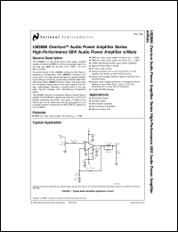 LM3886TF datasheet: High-Performance 68W Audio Power Amplifier with Mute LM3886TF