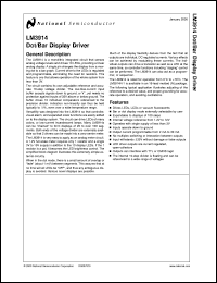 LM3914N-1 datasheet: Dot/Bar Display Driver LM3914N-1
