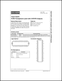 74ACT16373SSC datasheet:  16-Bit Transparent Latch with 3-STATE Outputs 74ACT16373SSC