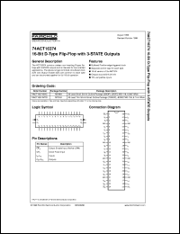 74ACT16374SSC datasheet:  16-Bit D-Type Flip-Flop with 3-STATE Outputs 74ACT16374SSC