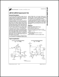 LM394CH datasheet: SuperMatch Pair LM394CH