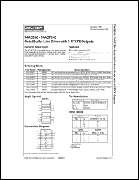 74ACT240SCX datasheet:  Octal Buffer/Line Driver with 3-STATE Outputs 74ACT240SCX