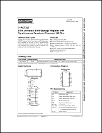 74ACT323PC datasheet:  8-Bit Universal Shift/Storage Register with Synchronous Reset and Common I/O Pins 74ACT323PC