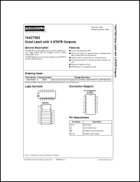 74ACT563SC datasheet:  Octal Latch with 3-STATE Outputs 74ACT563SC