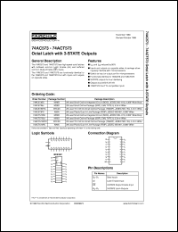 74ACT573SC datasheet:  Octal Latch with 3-STATE Outputs 74ACT573SC