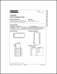74ACT843SC datasheet:  9-Bit Transparent Latch 74ACT843SC