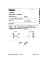 74ACTQ04SJ datasheet:  Quiet Series Hex Inverter 74ACTQ04SJ