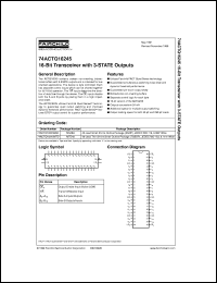 74ACTQ16245MTD datasheet:  16-Bit Transceiver with 3-STATE Outputs 74ACTQ16245MTD