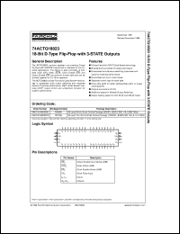 74ACTQ18823SSCX datasheet:  18-Bit D Flip-Flop with 3-STATE Outputs 74ACTQ18823SSCX