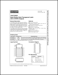 74ACTQ533MTC datasheet:  Quiet Series Octal Transparent Latch with 3-STATE Outputs 74ACTQ533MTC