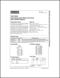 74ACTQ541SCX datasheet:  Quiet Series Octal Buffer/Line Driver with 3-STATE Outputs 74ACTQ541SCX