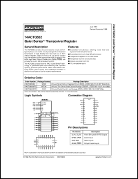 74ACTQ652CW datasheet:  Quiet Series Transceiver/Register 74ACTQ652CW