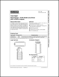 74ACTQ827SPC datasheet:  Quiet Series 10-Bit Buffer/Line Driver with 3-STATE Outputs 74ACTQ827SPC