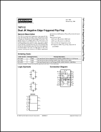 74F112SC datasheet:  Dual JK Negative Edge-Triggered Flip-Flop 74F112SC