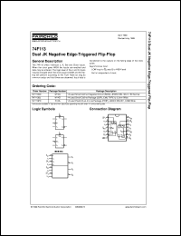 74F113SJX datasheet:  Dual JK Negative Edge-Triggered Flip-Flop 74F113SJX