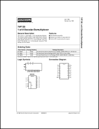 74F138SJ datasheet:  1-of-8 Decoder/Demultiplexer 74F138SJ