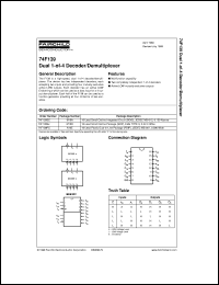 74F139SJ datasheet:  Dual 1-to-4 Decoder/Demultiplexer 74F139SJ