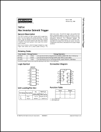 74F14SJ datasheet:  Hex Inverter Schmitt Trigger 74F14SJ