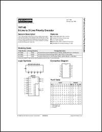 74F148SC datasheet:  8-Line to 3-Line Priority Encoder 74F148SC