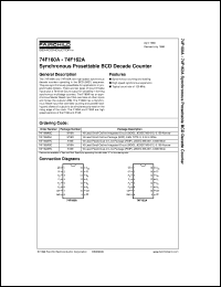 74F160APC datasheet:  Synchronous Presettable BCD Decade Counter (Asynchronous Reset) 74F160APC