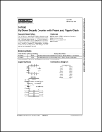 74F190SCX datasheet:  Up/Down Decade Counter with Preset and Ripple Clock 74F190SCX