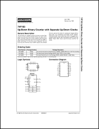 74F193PC datasheet:  Up/Down Binary Counter with Separate Up/Down Clocks 74F193PC