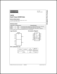 74F20SJ datasheet:  Dual 4-Input NAND Gate 74F20SJ