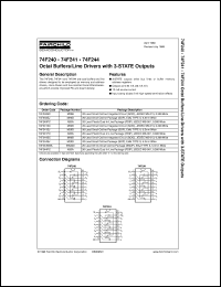 74F240SJ datasheet:  Octal Buffer/Line Driver with 3-STATE Outputs (Inverting) 74F240SJ