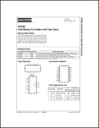 74F283SC datasheet:  4-Bit Binary Full Adder with Fast Carry 74F283SC