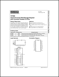 74F299SJX datasheet:  Octal Universal Shift/Storage Register with Common Parallel I/O Pins 74F299SJX