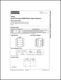 74F38SC datasheet:  Quad 2-Input NAND Buffer (Open Collector) 74F38SC