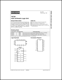 74F381SC datasheet:  4-Bit Arithmetic Logic Unit 74F381SC