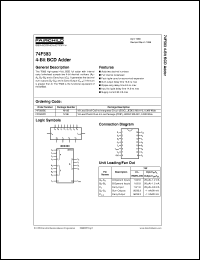 74F583SCX datasheet:  4-Bit BCD Adder 74F583SCX