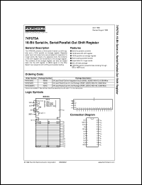 74F675ASPC datasheet:  16-Bit Serial-In Serial/Parallel-Out Shift Register 74F675ASPC