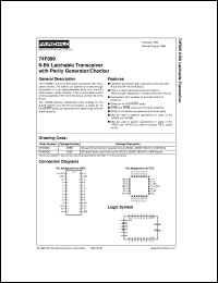 74F899SCX datasheet:  9-Bit Latchable Transceiver with Parity Generator/Checker 74F899SCX