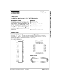 74FR16245SSCX datasheet:  16-Bit Transceiver with 3-STATE Outputs 74FR16245SSCX