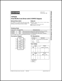 74FR240SC datasheet:  Octal Buffer/Line Driver with 3-STATE Outputs 74FR240SC