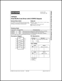 74FR244SCX datasheet:  Octal Buffer/Line Driver with 3-STATE Outputs 74FR244SCX