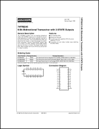 74FR9245SPC datasheet:  9-Bit Bidirectional Transceiver with 3-STATE Outputs 74FR9245SPC