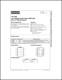 74LCX08MTC datasheet:  Low Voltage Quad 2-Input AND Gate with 5V Tolerant Inputs 74LCX08MTC