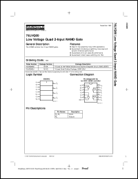 74LVQ00SCX datasheet:  Low Voltage Quad 2-Input NAND Gate 74LVQ00SCX