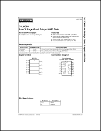 74LVQ08SJ datasheet:  Low Voltage Quad 2-Input AND Gate 74LVQ08SJ